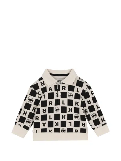 Karl Lagerfeld Check-pattern Tracksuit In Black