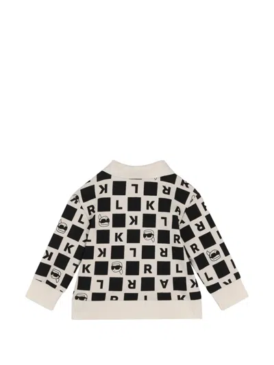 Karl Lagerfeld Check-pattern Tracksuit In Black