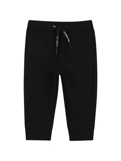Karl Lagerfeld Check-pattern Tracksuit In Black
