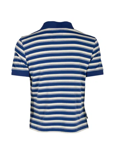 Denimist Striped Short-sleeve Polo Top In Blue