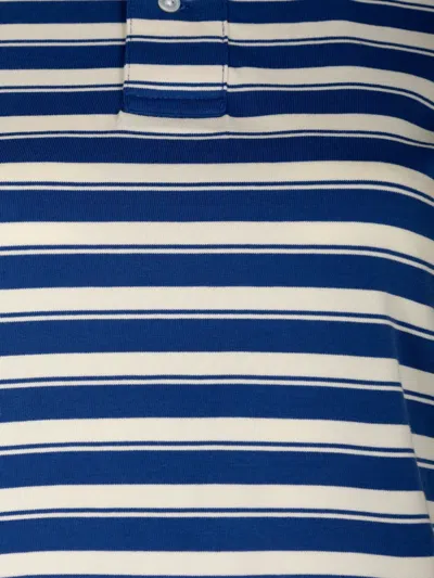 Denimist Striped Short-sleeve Polo Top In Blue
