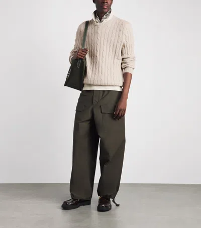 Polo Ralph Lauren Ls Cable Cn-long Sleeve-pullover In Neutral