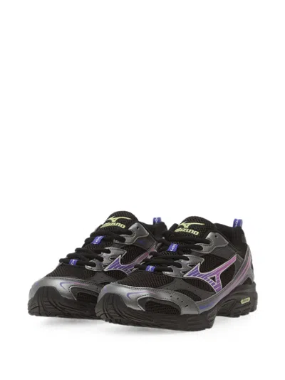 Mizuno Mesh Trainers With Iridescent Inserts In Black