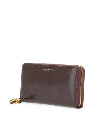 Gianni Chiarini Eel Leather Wallet In Brown