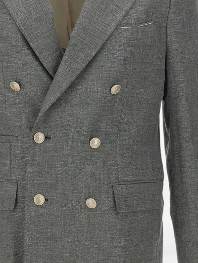 Eleventy Double-breasted Suit Jacket In Multi