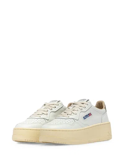 Autry Platform Leather Sneakers In White