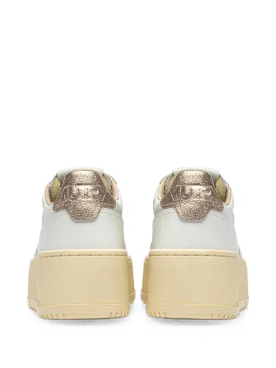 Autry Platform Leather Sneakers In White