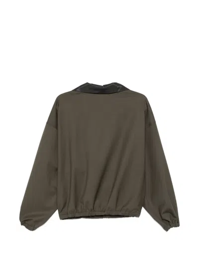 Alysi Half-zip Elasticated-hem Jacket In Green