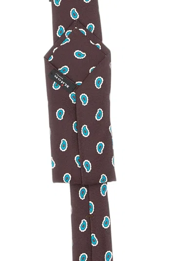 Kiton Paisley-pattern Tie In Brown