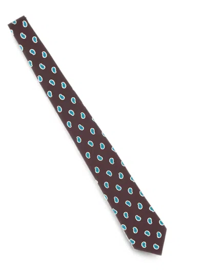 Kiton Paisley-pattern Tie In Brown