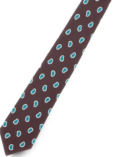 Kiton Paisley-pattern Tie In Brown