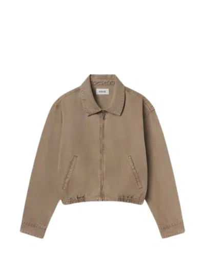 ELASTICATED-HEM DENIM JACKET
