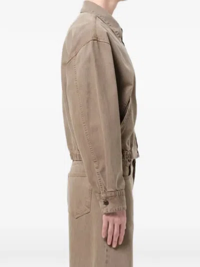 ELASTICATED-HEM DENIM JACKET