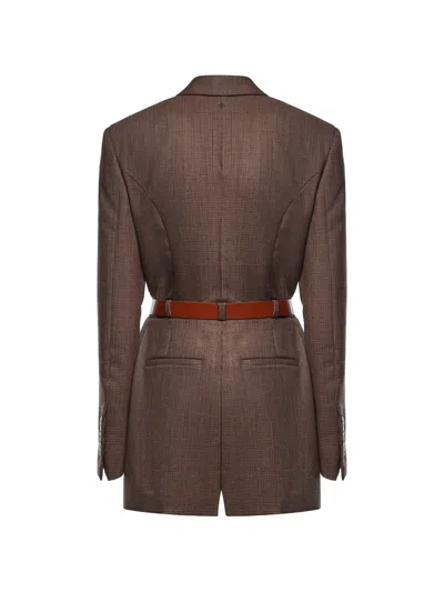 Dondup Belted Check-pattern Jumpsuit In Brown