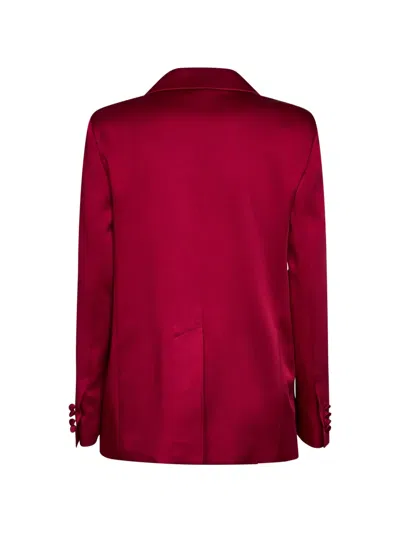 Max Mara Ruby Envers Satin Msearca Double-breasted Blazer In Red