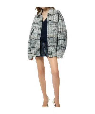 Missoni Oversized Check Wool-blend Bomber Jacket In Green
