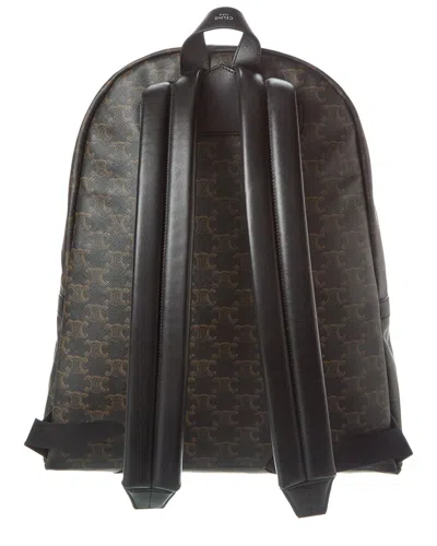 Celine Triomphe Canvas & Leather Backpack In Black