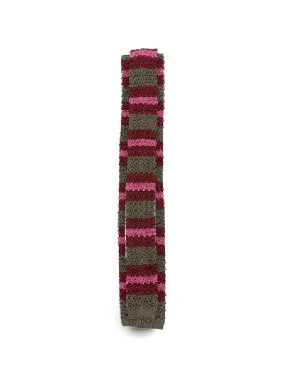 Etro Pegaso-embroidered Striped-pattern Tie In Multi