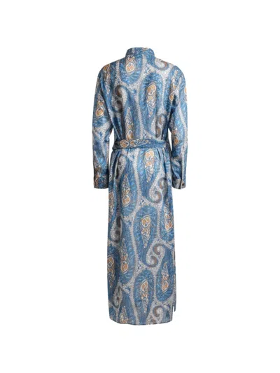 Etro Belted Paisley-print Cotton-voile Midi Shirt Dress In Multi