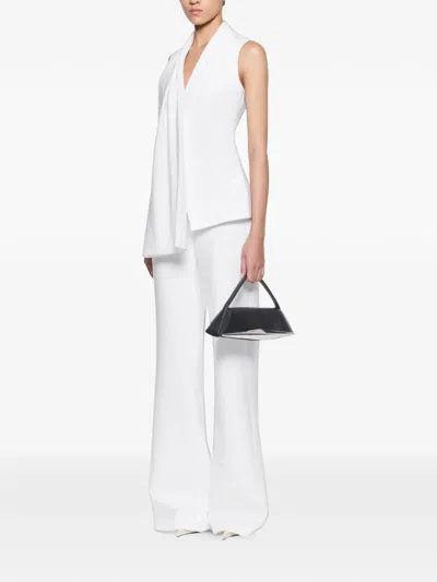 Chats By C.dam Draped Collarless Vest In Pattern