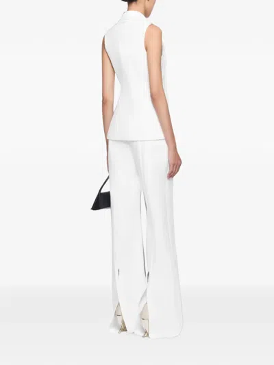 Chats By C.dam Draped Collarless Vest In Pattern