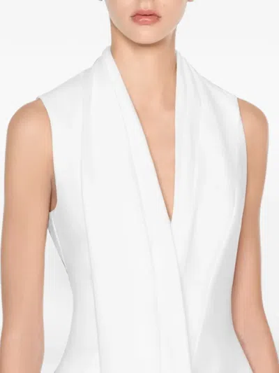 Chats By C.dam Draped Collarless Vest In Pattern