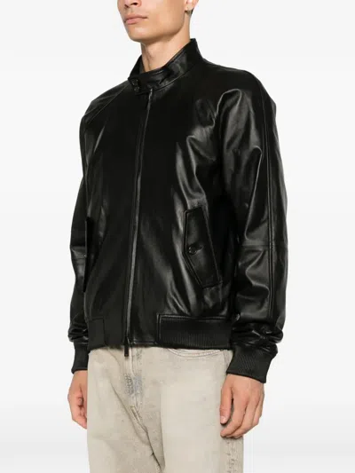 Dsquared2 Zip-up Leather Jacket In Black