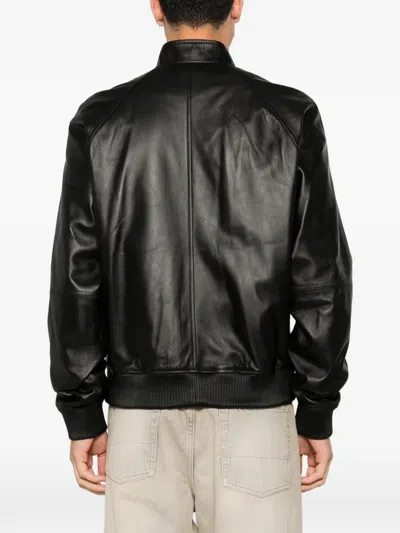Dsquared2 Zip-up Leather Jacket In Black