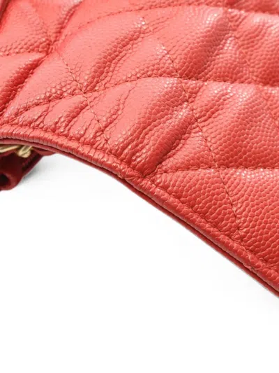 Pre-owned Chanel 2019 Matelassé Loop Handle Chain Wallet In Red