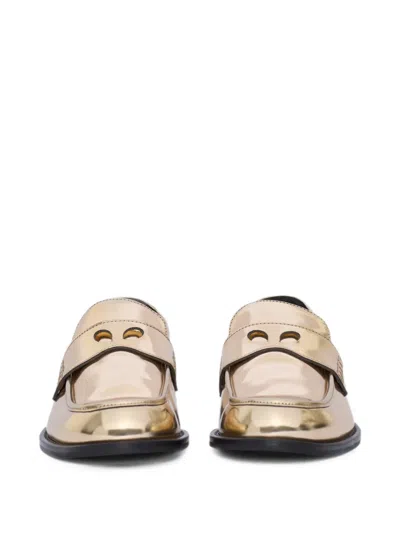 Gcds Wirdo Mirrored-effect Loafers In Gold