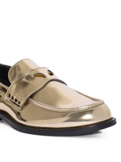Gcds Wirdo Mirrored-effect Loafers In Gold