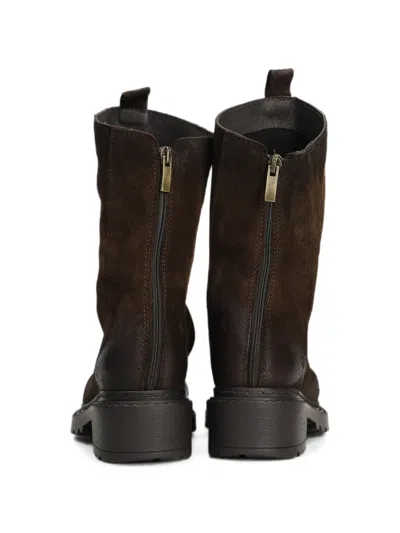 Metisse Distressed-effect Ankle Boots In Brown