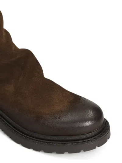 Metisse Distressed-effect Ankle Boots In Brown