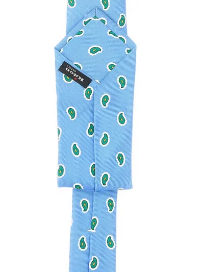 Kiton Paisley-pattern Tie In Blue