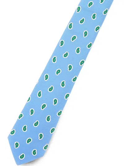 Kiton Paisley-pattern Tie In Blue