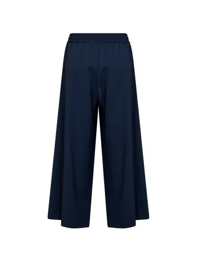 Weekend Max Mara Drawstring Wide-leg Trousers In Blue