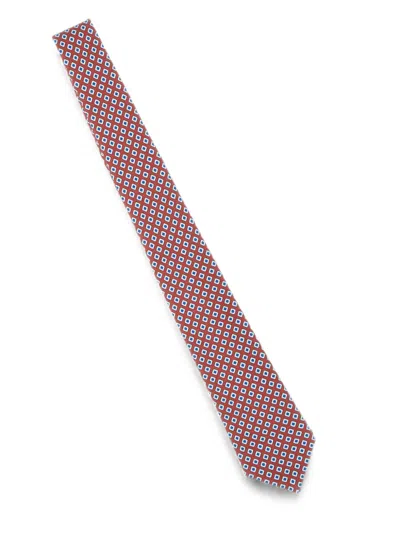 Kiton Micro Diamond Seven-fold Tie In Red