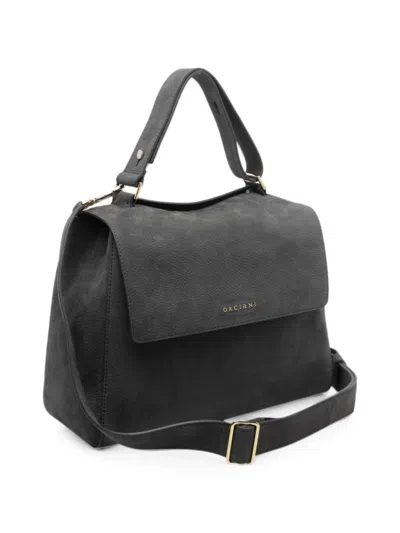 Orciani Sveva Leather Handbag In Grey