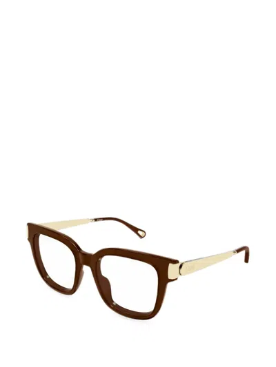 Chloé Square-frame Glasses In Brown