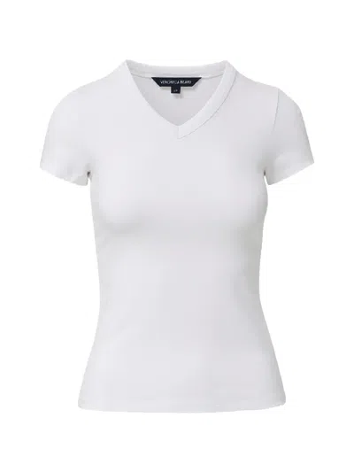 Veronica Beard Devin Cotton-blend Jersey T-shirt In White