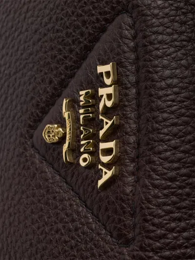 Prada Leather Mini Handbag In Brown