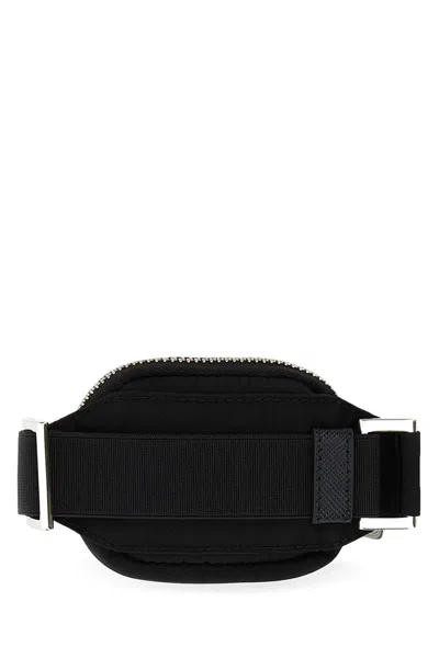 Prada Adjustable Strap Nylon Cuff Keyring In Black