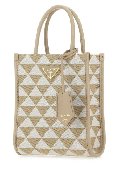 Prada Embroidered Fabric Micro Symbole Handbag In Multi