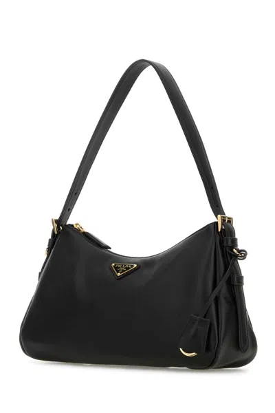 Prada Black Leather Medium Aimã©e Shoulder Bag In Black