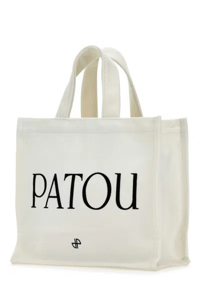 Patou -inspired Cotton Mini Bag With Decorative Trim In White
