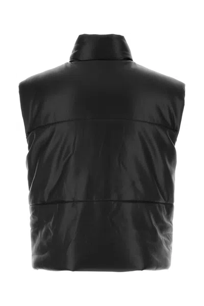 Nanushka Padded Turtleneck Vest With Glossy Finish In Black