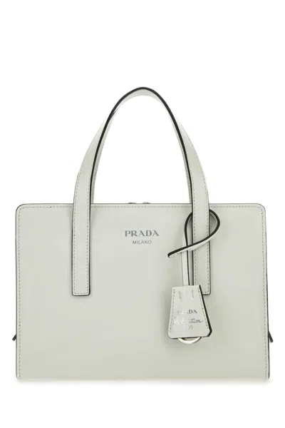 Prada Re-edition 1995 Brushed-leather Mini Handbag In White