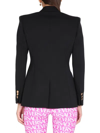 Versace Single Breasted Jacket In Black