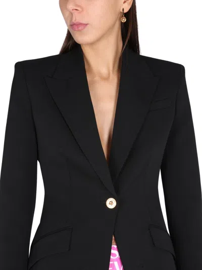 Versace Single Breasted Jacket In Black