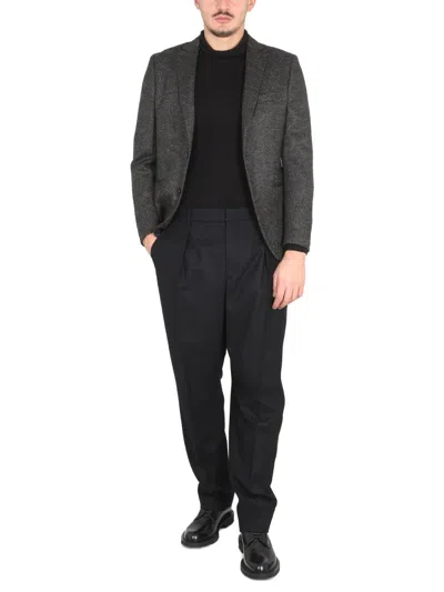 Tonello Single-breasted Jacket With Notched Lapels In Gray